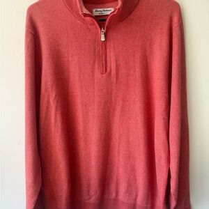 Tommy Bahama Men's Zip-Up Sweater in Coral